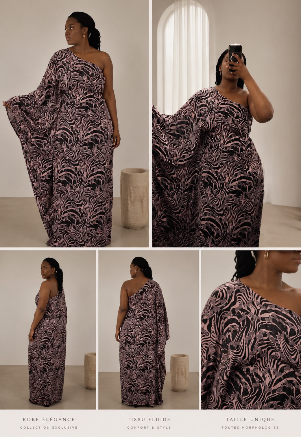 Robe Zaria, House of Eugea — robe longue asymétrique, édition limitée